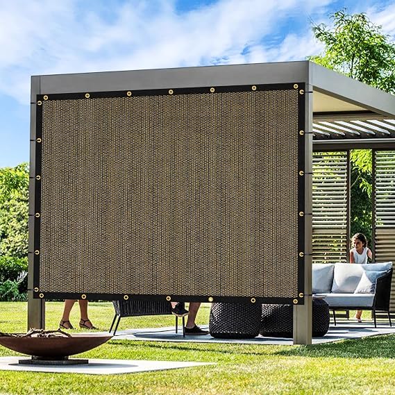Artpuch Outdoor Pergola Shade Cover 6x10 FT Sun Shade Cloth with Grommets Mocha 90% UV Protection Canopy Patio Privacy Screen (Customized Available)