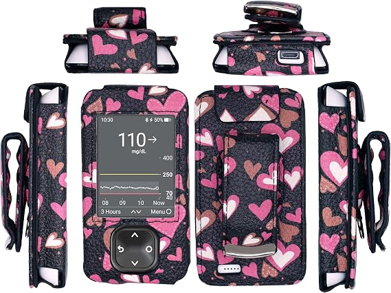 SNK Designed Fitted Leather Case W/Screen Protector (Lanyard Included) for Dexcom G7 / G6 Receiver (BHT-1)