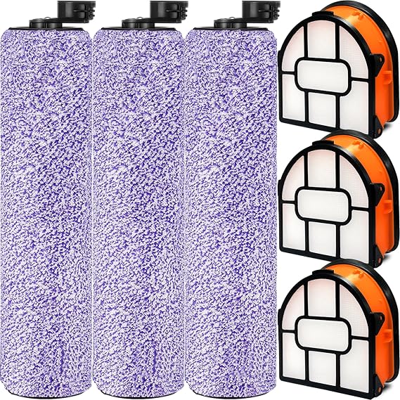 WDB1F2 Replacement Brushroll & Filte Bundle for Shark WD101 WD201 WD100 WD200 AW201 WD200C WD201C WD101C AW261 wd160 HydroVac XL 3-in-1 vacuum cleaner, compare parts WDB1, WDB2, WDFF1, WDFF2, WDB1F2