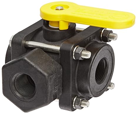 Banjo 3/4" FNPT Polypropylene Ball Valve 3-Way V075SL - 1 Each