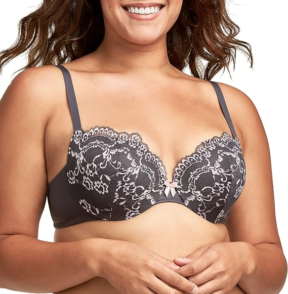 Maidenform Womens Underwire Bra, Love the Lift Smoothing Lace Demi Bra, Push-up Bra for Women