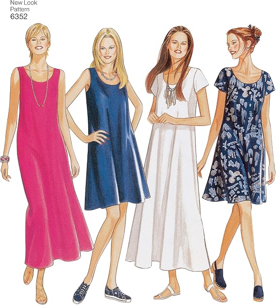 New Look Ladies Easy Sewing Pattern 6352 Dresses in 4 Variations
