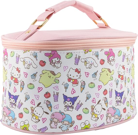 Sanrio Hello Kitty Makeup Bag Makeup Organizer, Travel Toiletry Bag for Women & Girls | Cute Cosmetic Bag, Train Case for Kids, Travel Bag, Toiletry Bag for Women, Make up Storage | Ages 3+