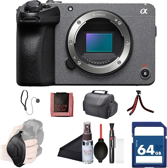 Sony FX30 Cinema Line Camera Body (ILME-FX30B) 26MP APS-C Sensor | 4K Super 35 Recording | 64GB Card, Bag, Flex Tripod, Hand Strap, Card Wallet, Cap Keeper, Cleaning Kit