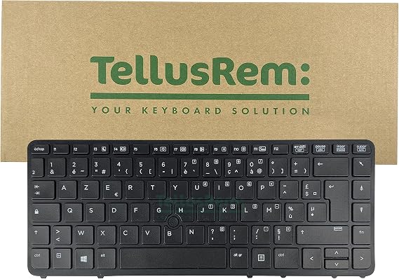 Replacement Keyboard for HP EliteBook 840 G1/G2 850 G1/G2, ZBook 14 French AZERTY Layout Backlit Black with TrackPoint & Frame