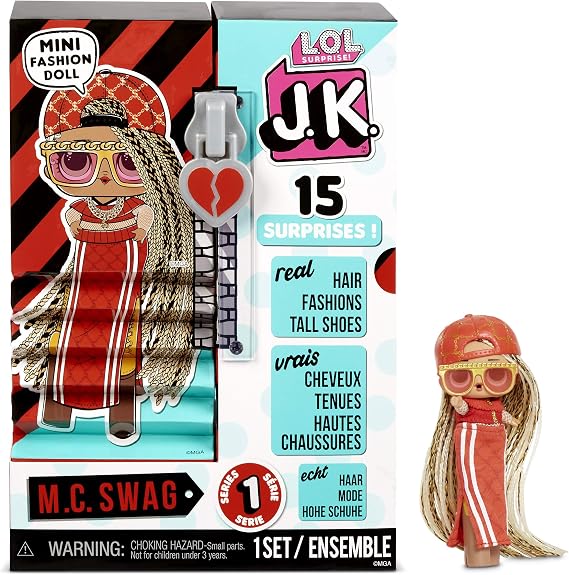 L.O.L. Surprise! JK Mini Fashion Doll MC Swag with 15 Surprises Including Dress Up Doll Outfits, Exclusive Accessories - Gifts for Girls and Mix Match Toys for Kids 4-15 Years