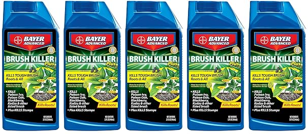 BioAdvanced Brush Killer Plus, Weed Killer Concentrate, 32 oz, Kills Tough Brush Roots & Poison Ivy (Pack of 8)