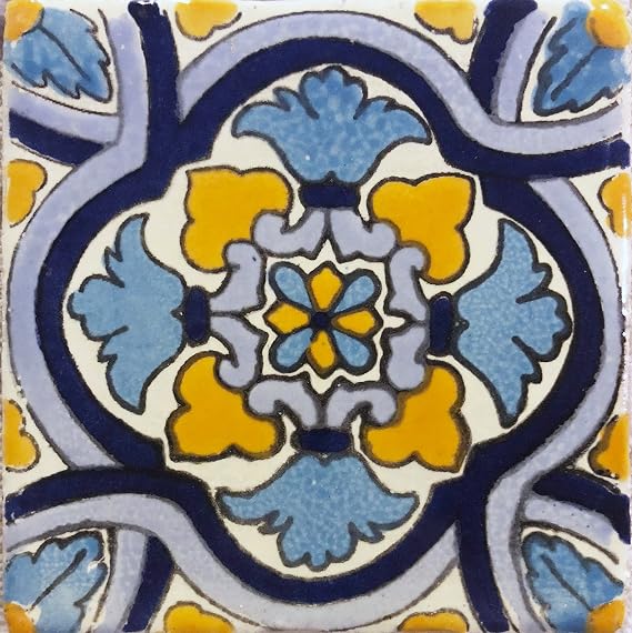 Ceramic Talavera Mexican Tile 4x4, 9 Pieces NOT Stickers A1 Export Quality! EX-30