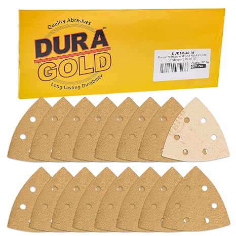 Dura-Gold Premium Triangle Oscillating Mouse Sanding Sheets - 40 Grit (Box