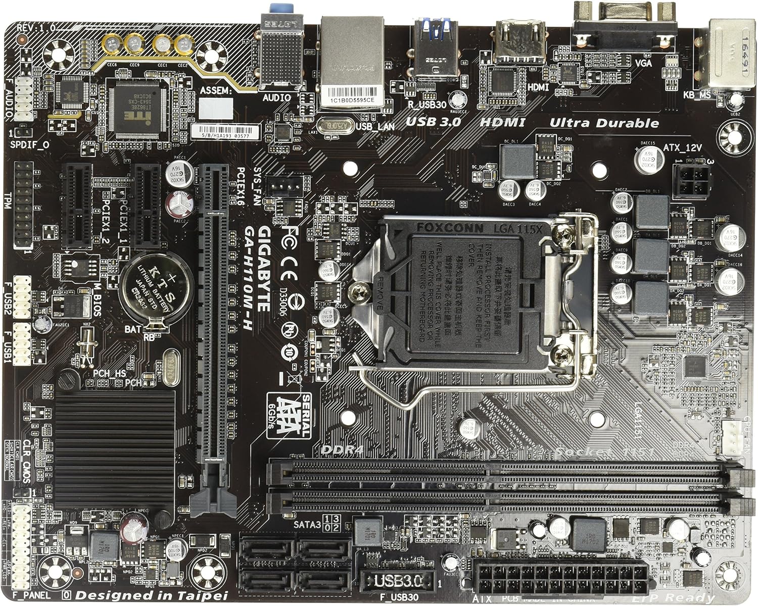 Gigabyte GA-H110M-H LGA 1151 M-ATX Motherboard